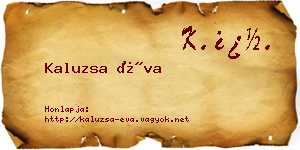 Kaluzsa Éva névjegykártya
