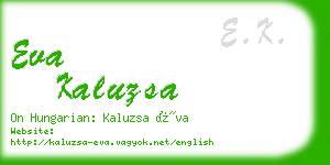 eva kaluzsa business card